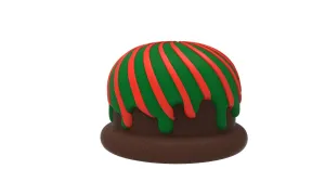 18" Candy Truffle Stool with Twist Red and Green Frosting