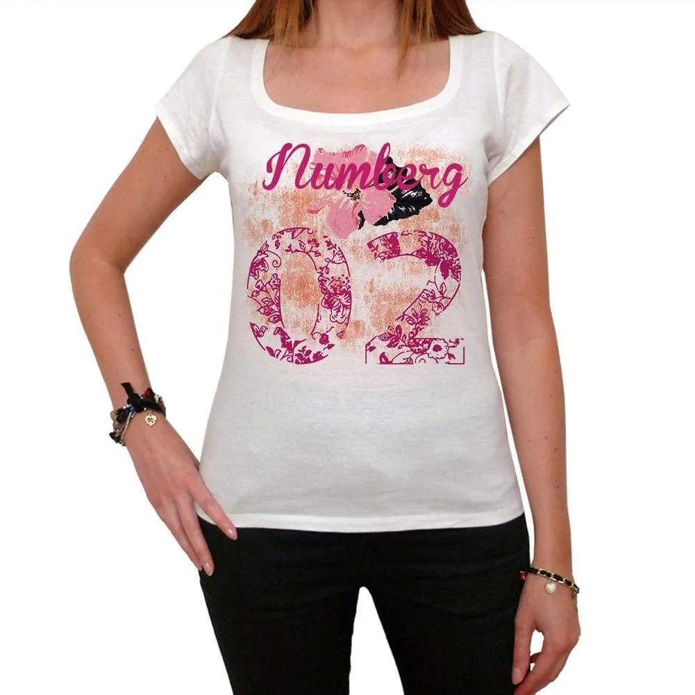 02, Numberg, Women's Short Sleeve Round Neck T-shirt 00008