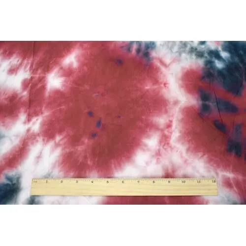 1 3/4 YD PC-Wine/Mulberry/Black Tie Dye Rayon Jersey Knit Fabric