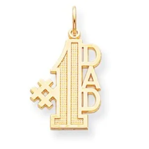 #1 DAD Charm in 10k Yellow Gold