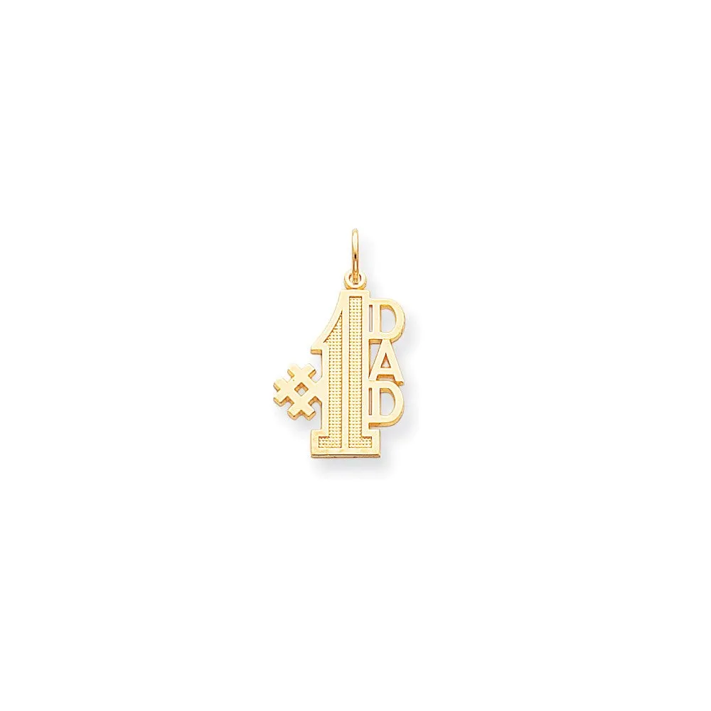 #1 DAD Charm in 10k Yellow Gold