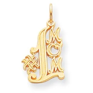 #1 Mom Charm in 10k Yellow Gold