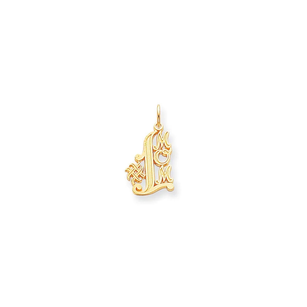 #1 Mom Charm in 10k Yellow Gold