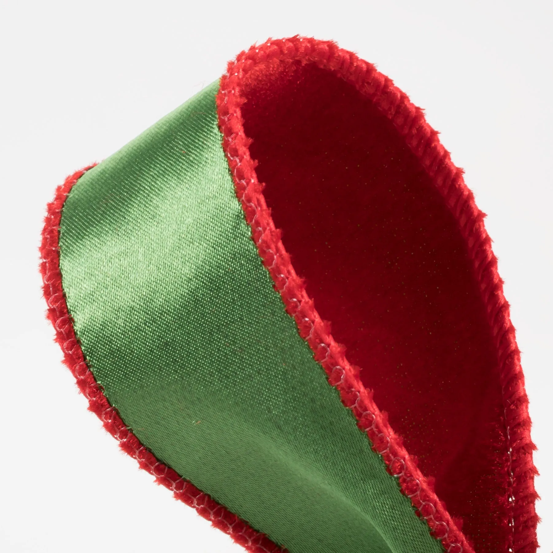 1.5" Deluxe Velvet Satin Backing Ribbon: Red & Green (10 Yards)