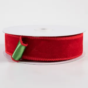 1.5" Deluxe Velvet Satin Backing Ribbon: Red & Green (10 Yards)