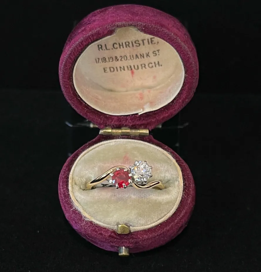 1920s Australian Ruby and Diamond 'Moi et Toi' Ring