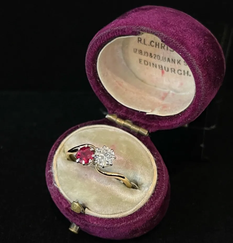 1920s Australian Ruby and Diamond 'Moi et Toi' Ring