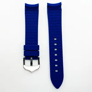 20 MM Special Curve Blue Color Silicone Quick Release Regular Size Watch Strap Steel HR