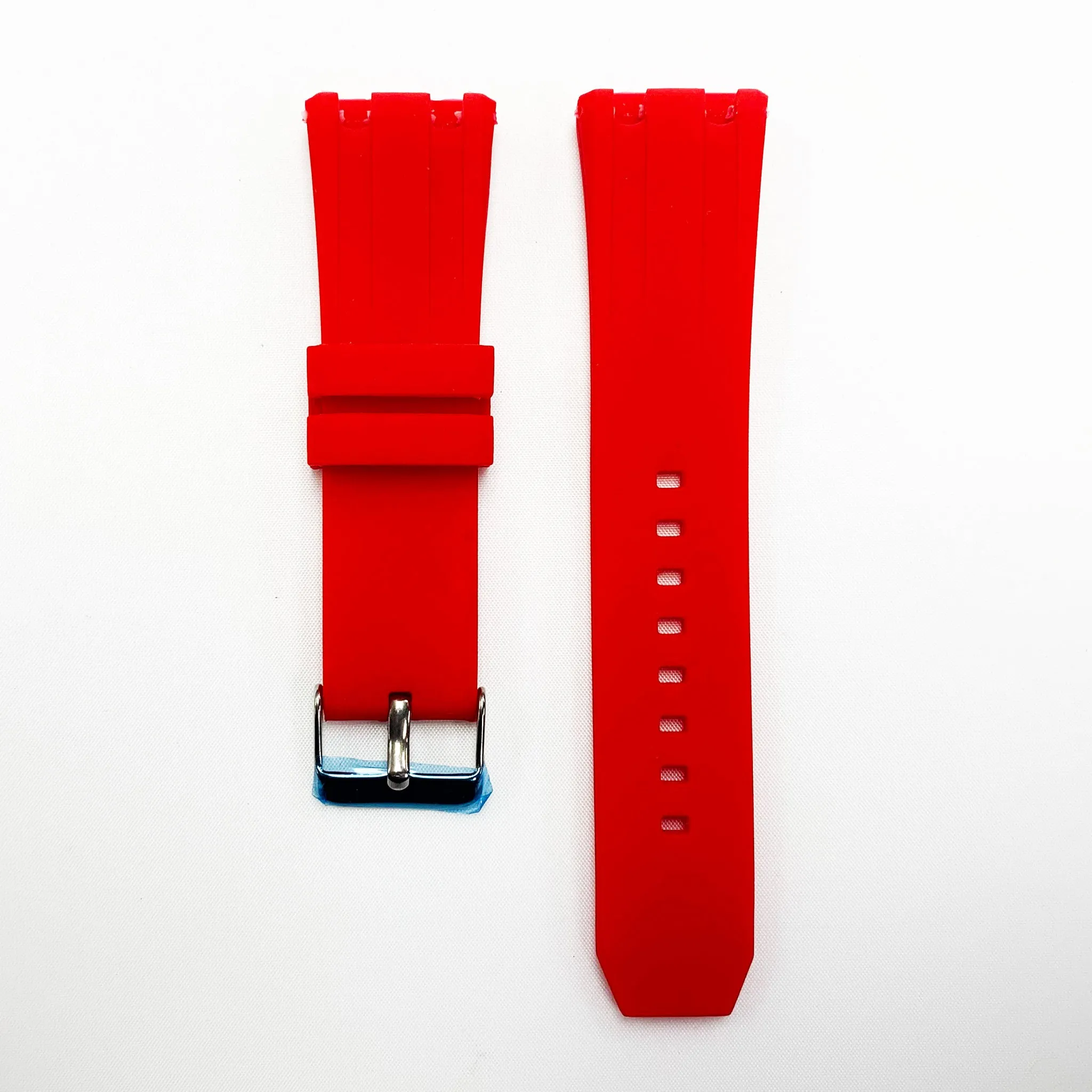 24 MM Silicone Special Double Cut Watch Band Red Color Quick Release Regular Size Watch Strap