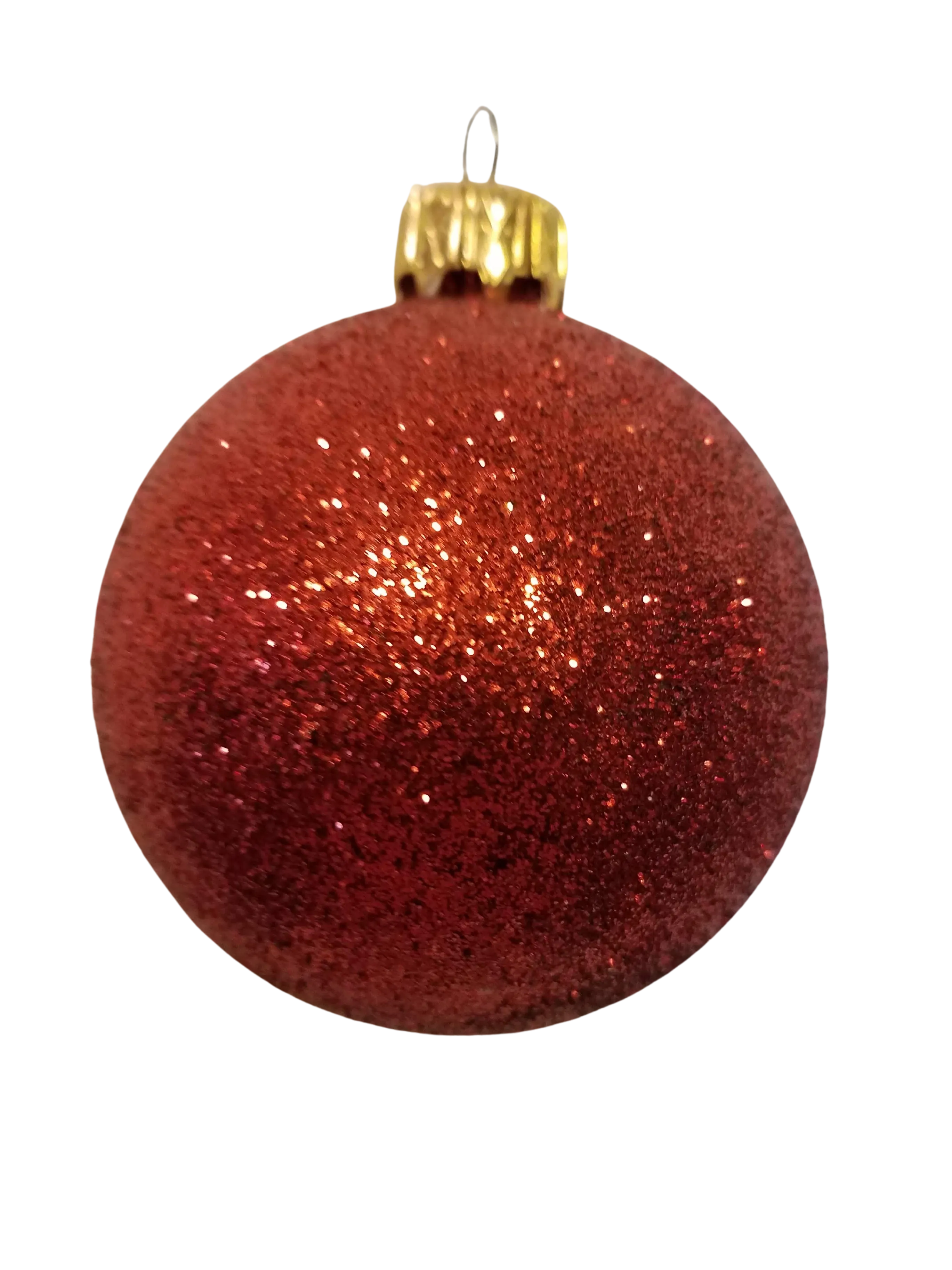 Acrylic Red Glitter Ball Ornament 2"