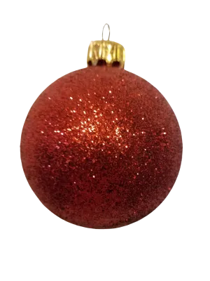 Acrylic Red Glitter Ball Ornament 2"