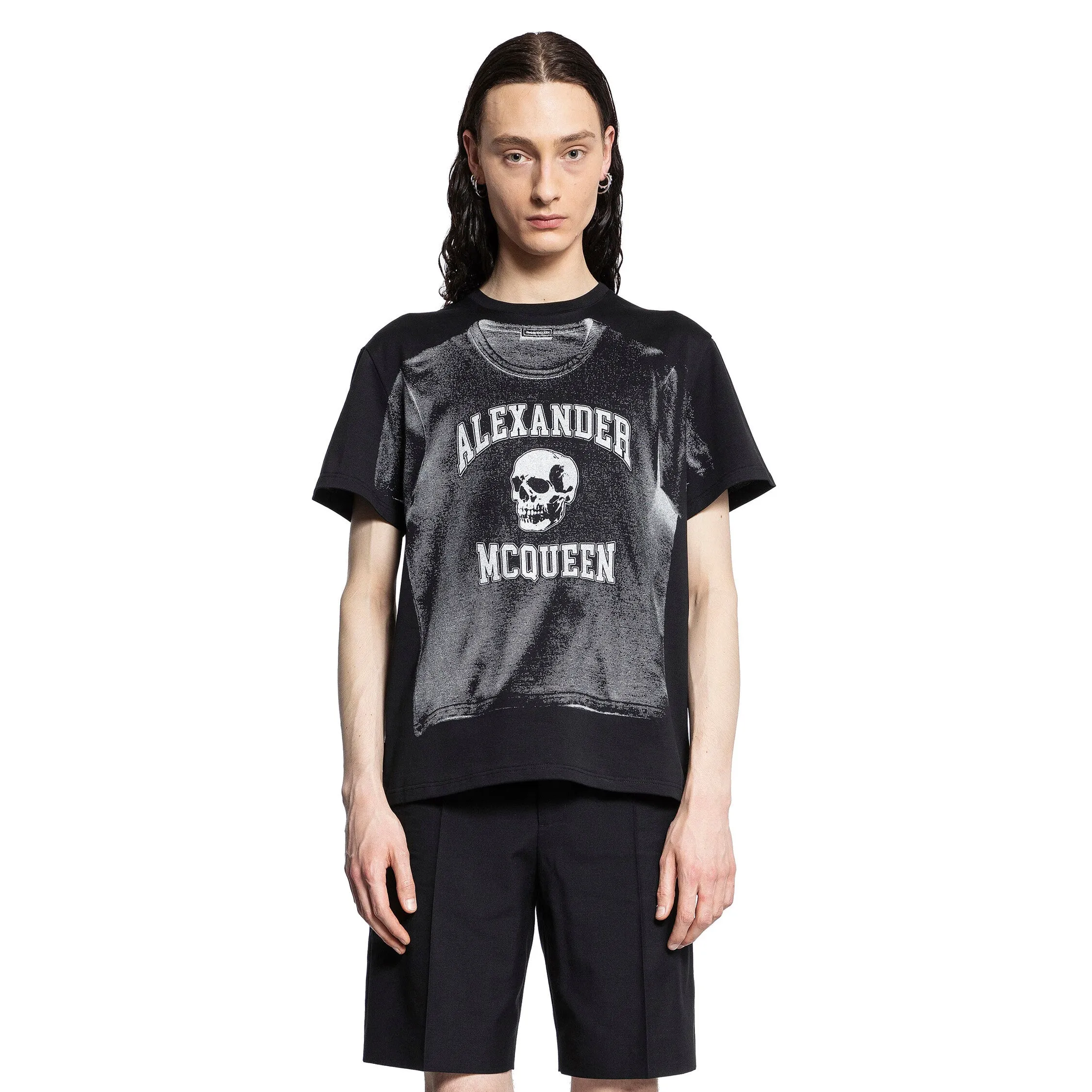 ALEXANDER MCQUEEN MAN BLACK T-SHIRTS & TANK TOPS