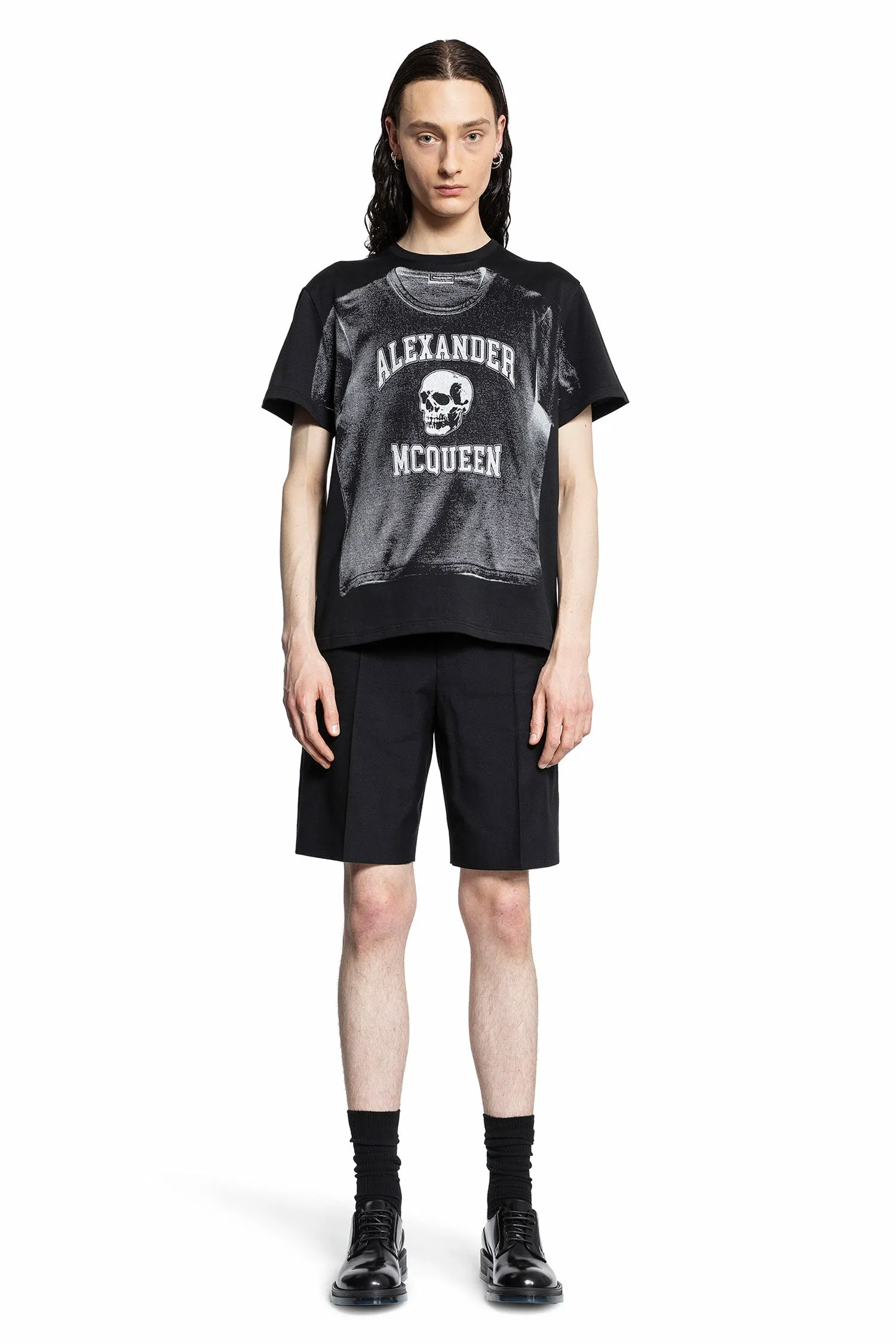 ALEXANDER MCQUEEN MAN BLACK T-SHIRTS & TANK TOPS