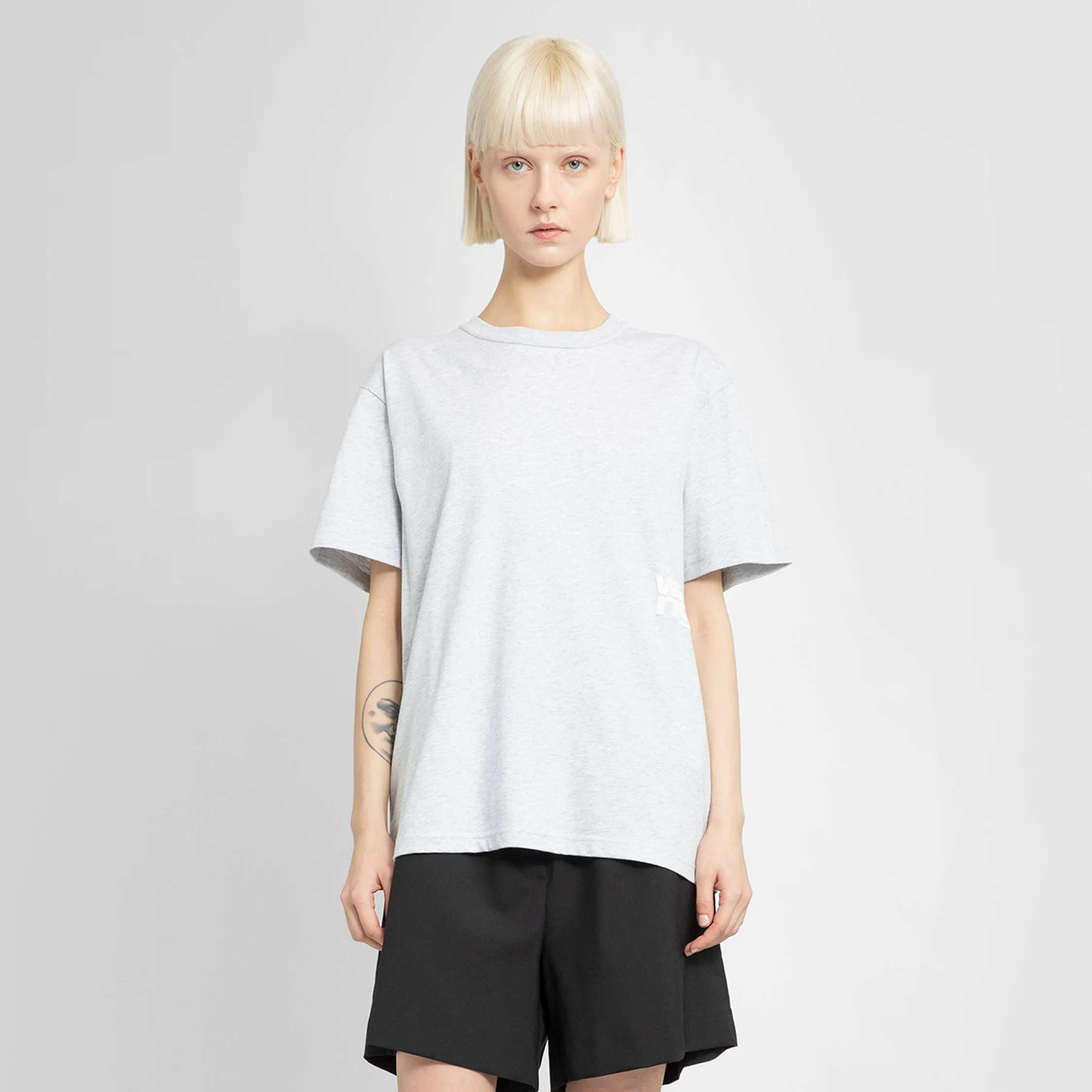 ALEXANDER WANG WOMAN GREY T-SHIRTS & TANK TOPS