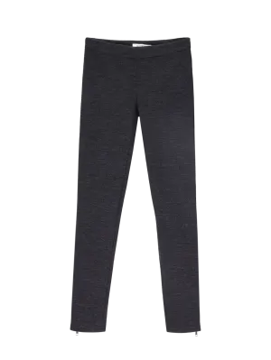 ankle-zip herringbone wool skinny trousers