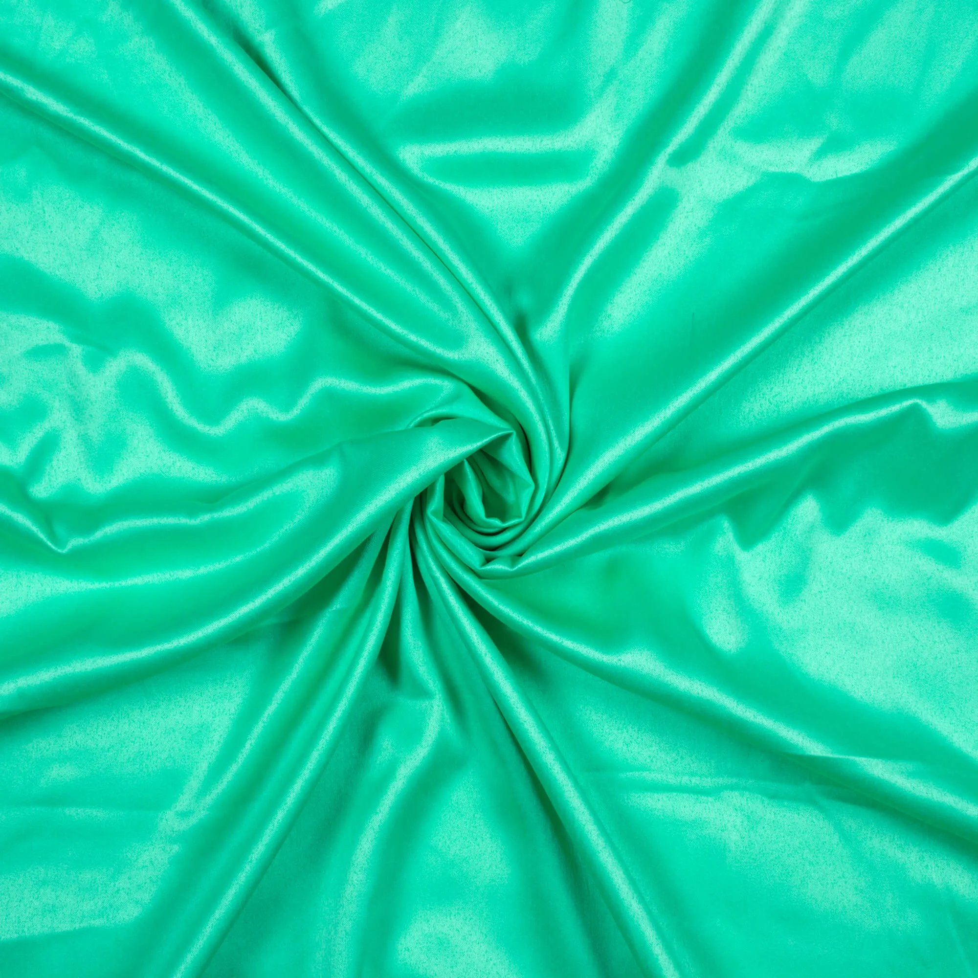 Aquamarine Plain Butter Silk Satin Fabric (Width 58 Inches)