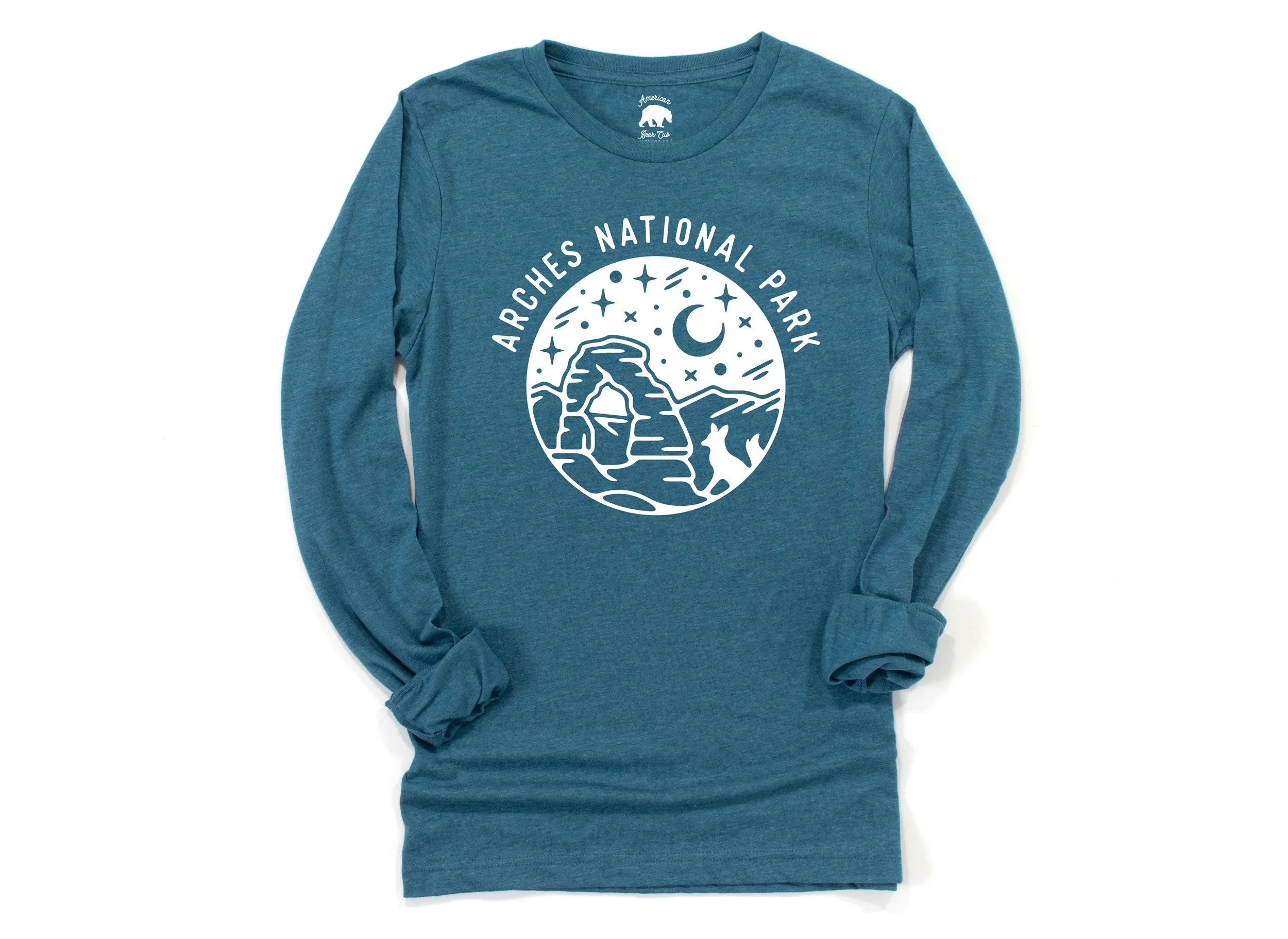 Arches National Park Adult Long Sleeve Shirts - light or dark artwork