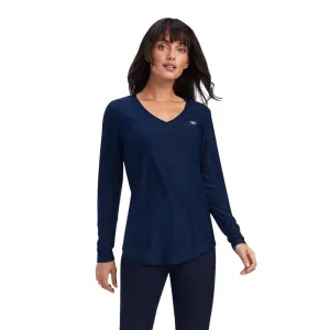 Ariat Ladies Laguna Long Sleeve V-neck Top Navy 10041608