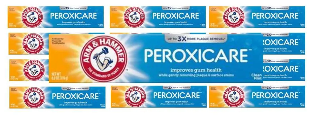 Arm & Hammer Peroxicare Tartar Control Toothpaste Baking Soda & Peroxide, Fresh Mint 6 Oz - 12 Pack