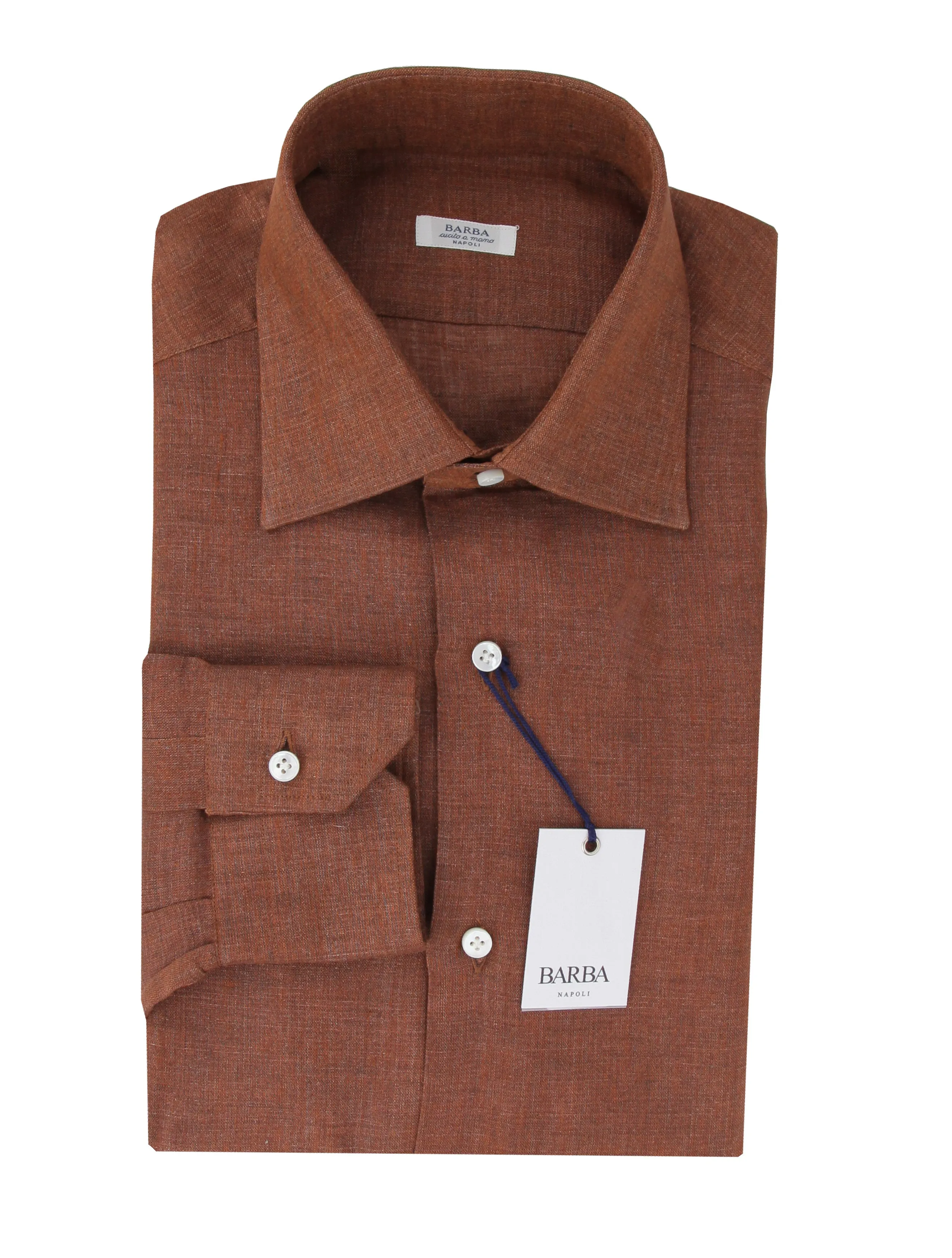 Barba Napoli Brown Shirt - Slim