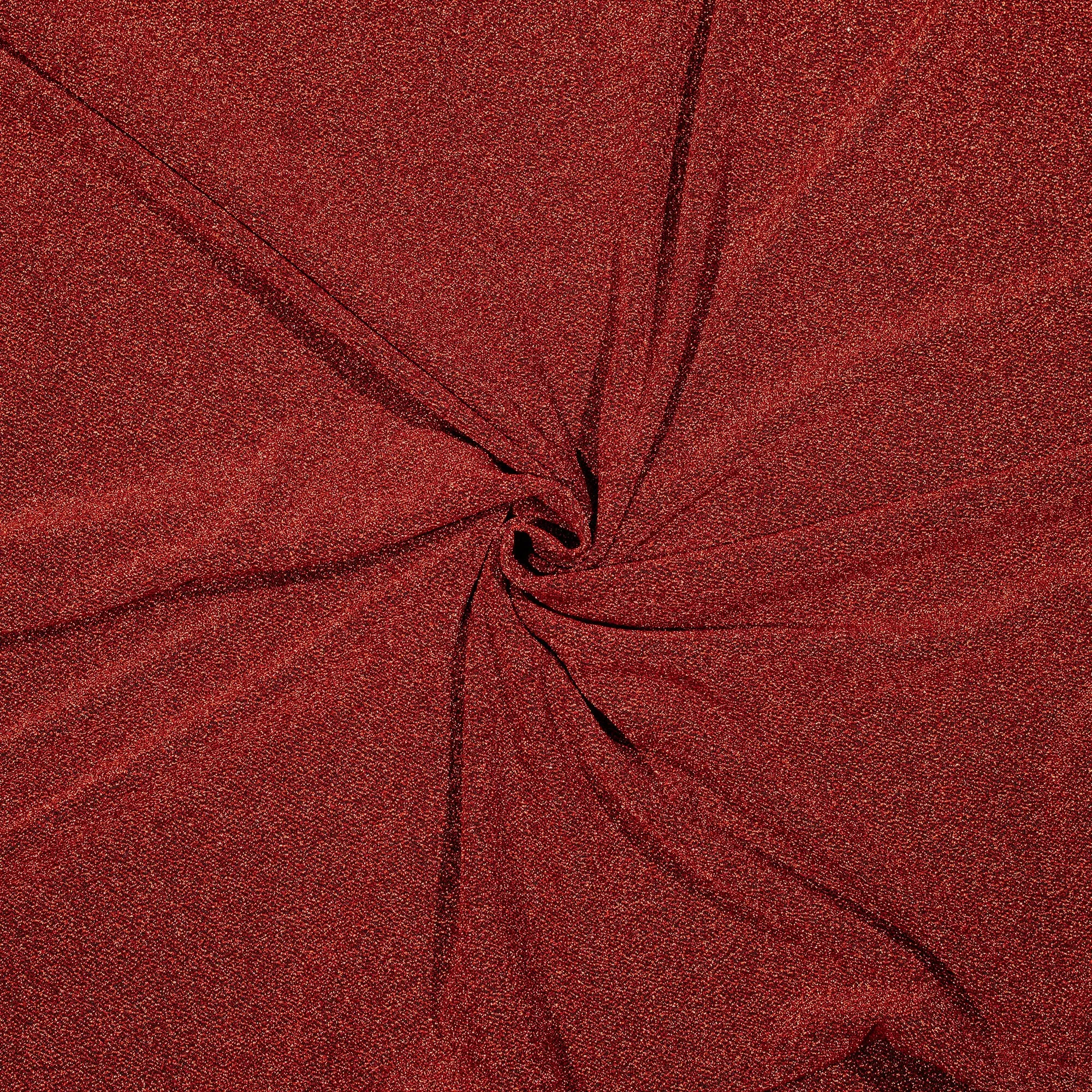 Beautiful Red Mettalic Work On Imported Fabric