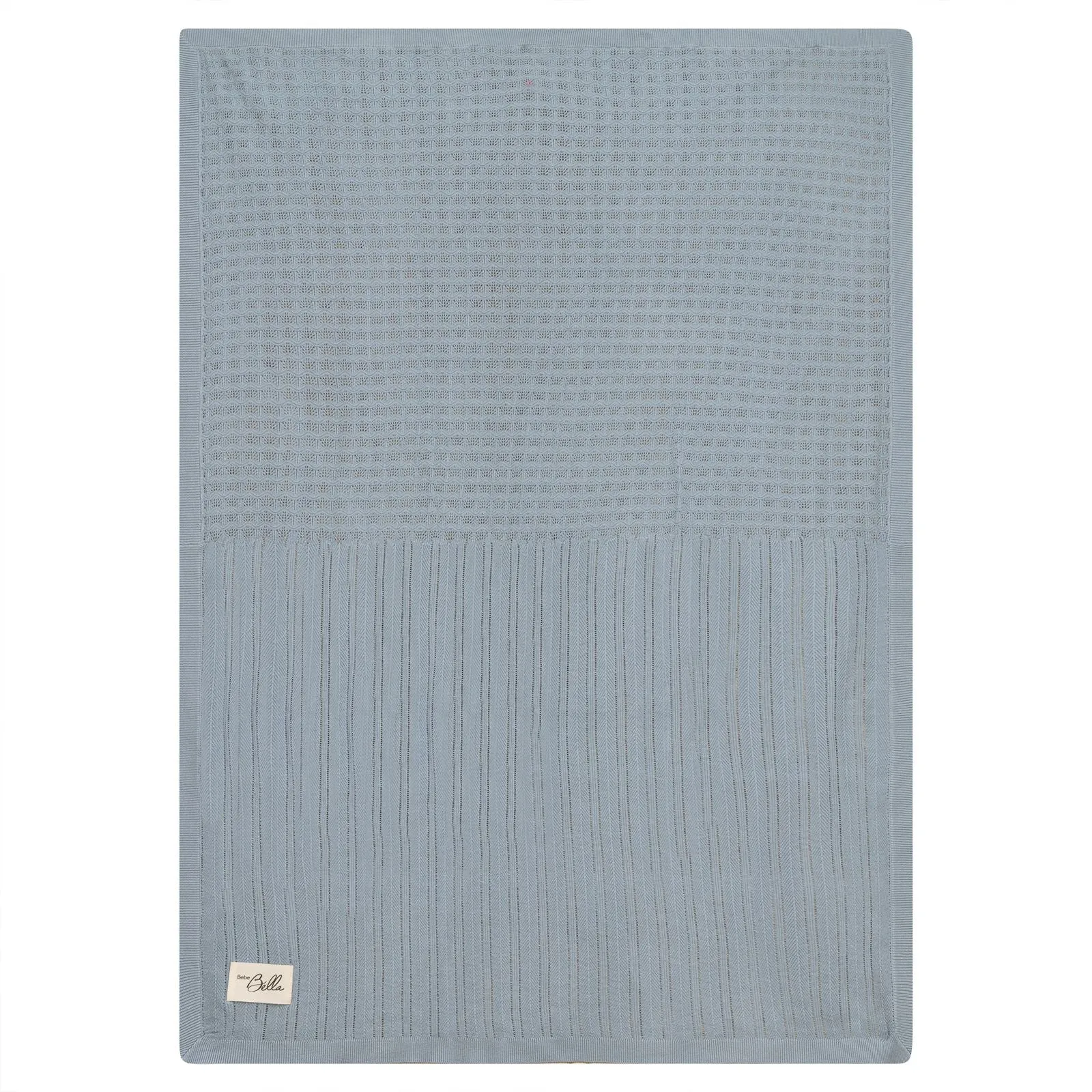 Bebe Bella Blue Pointelle Knit Blanket