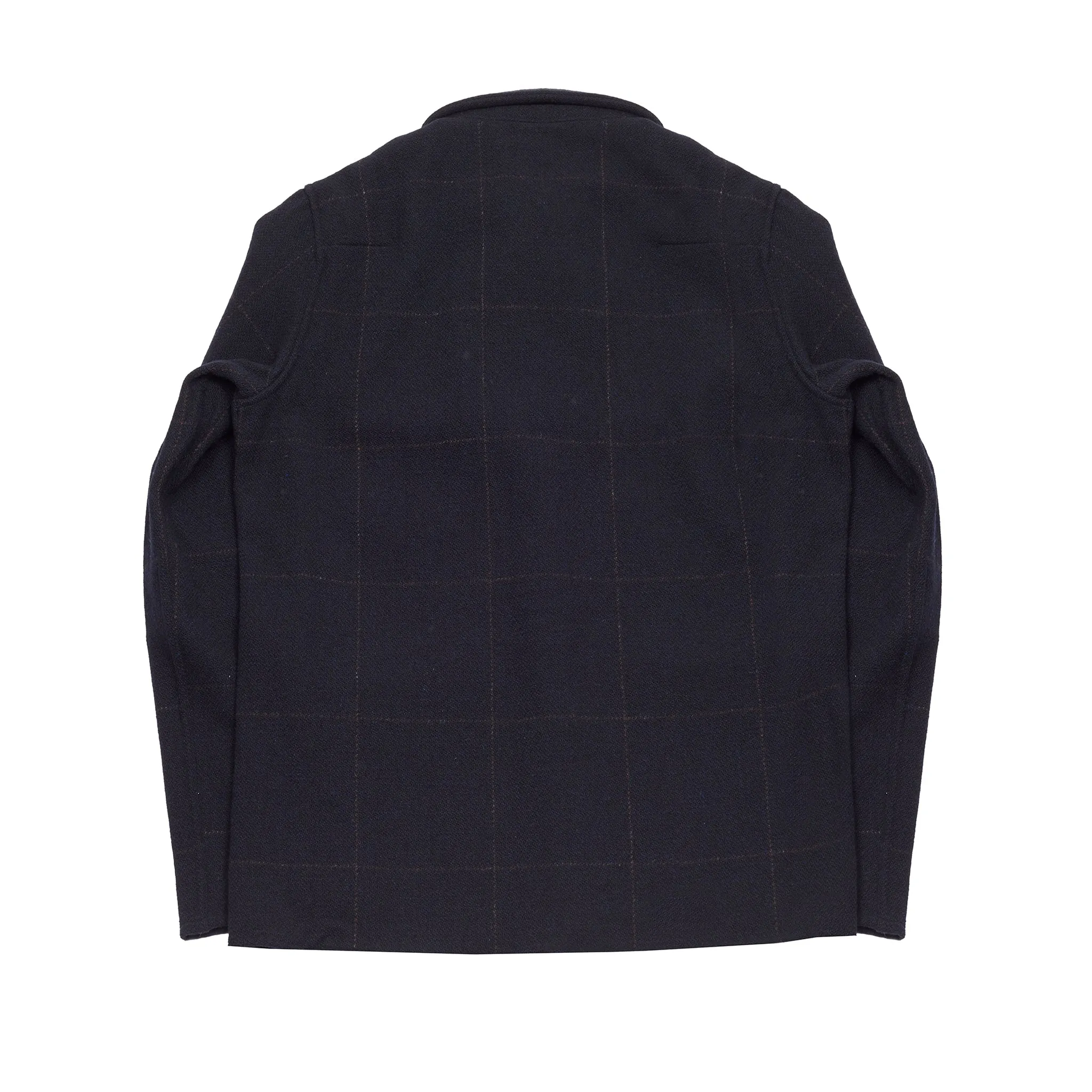 Bergfabel Wool Worker Shirt in Navy with Brown Check