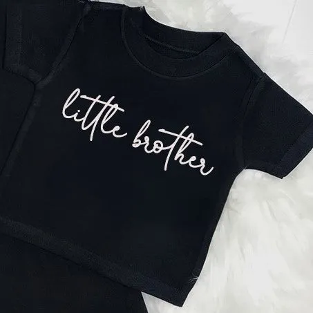 Big Brother & Little Brother Black Script T-Shirts (MRK X)