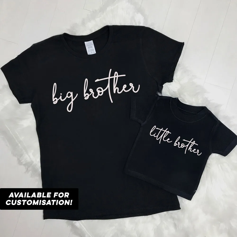 Big Brother & Little Brother Black Script T-Shirts (MRK X)