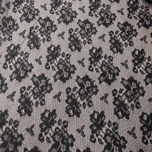 Black Floral Chantilly Classic French Alencon Lace