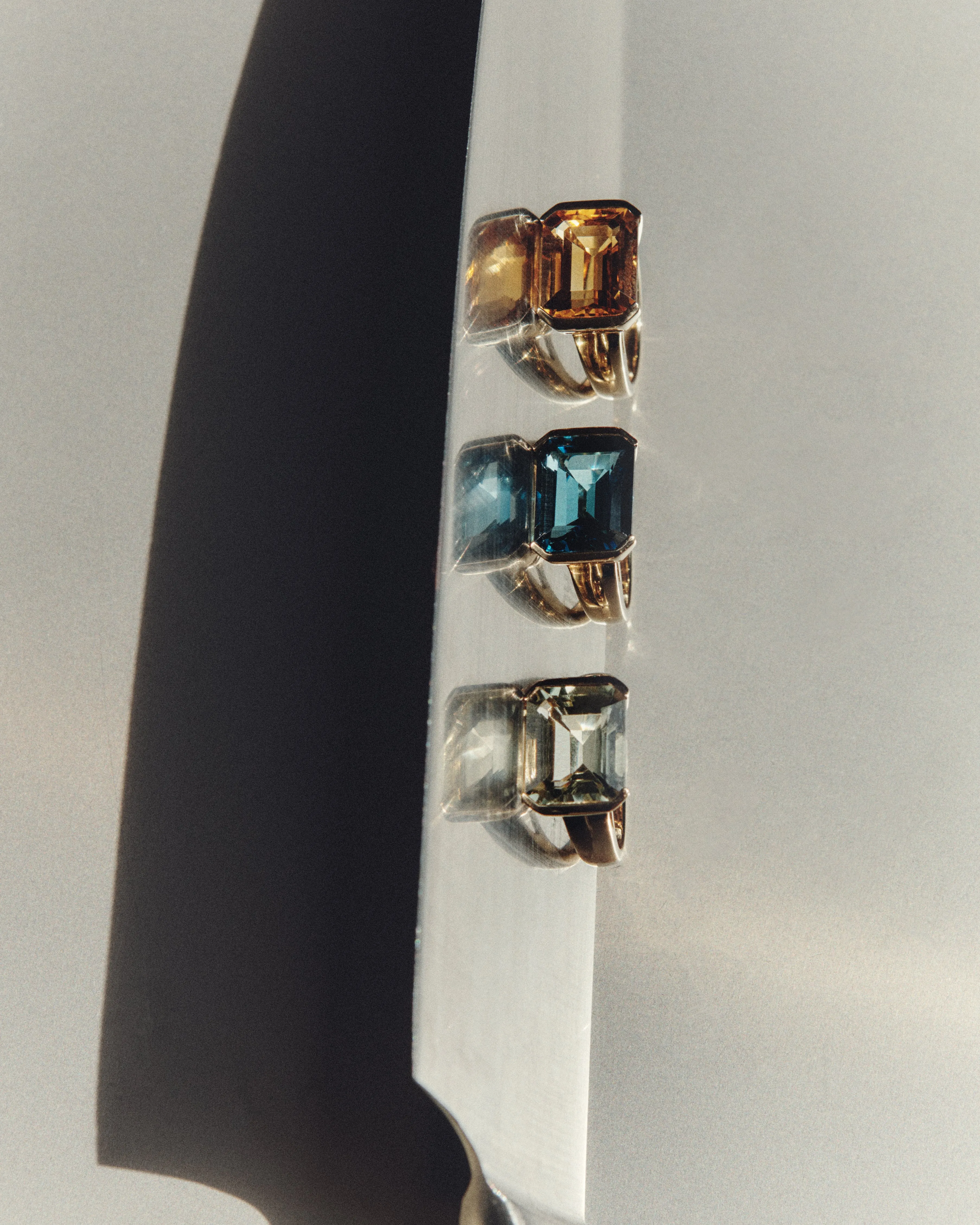 Blue Topaz Domino Ring (Made To Order)