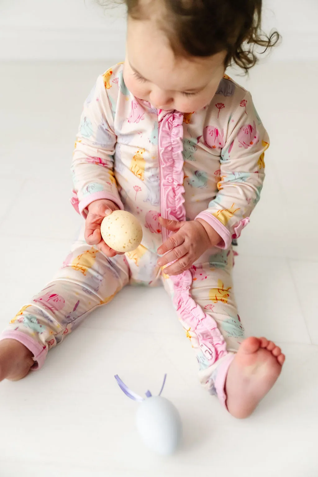 Bunny Floral Ruffle Romper