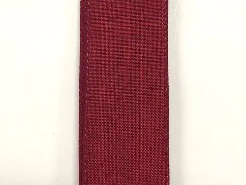 Burgundy poly linen, 1.5" x 10 yards