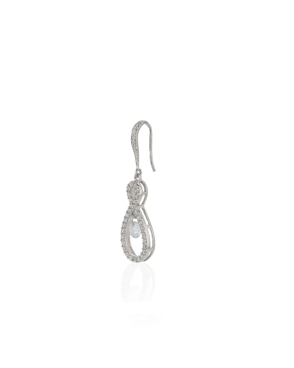 Carlton London 925 Sterling Silver Rhodium Plated Cz Infinity Drop Earring