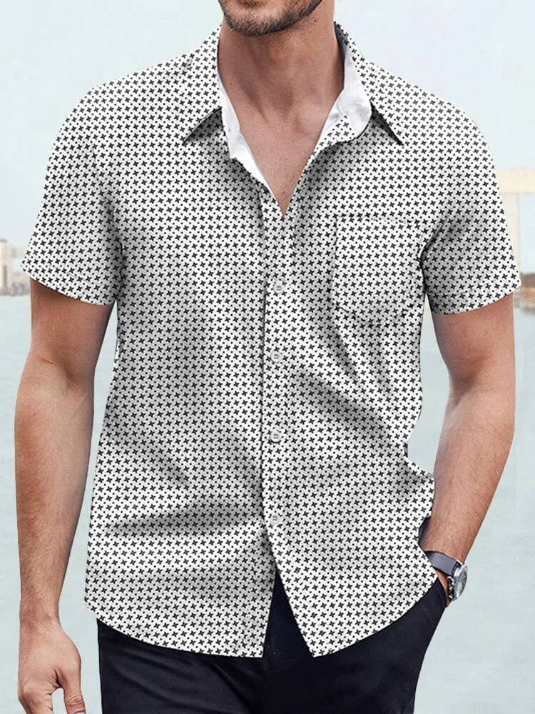 Casual Polka Dot Print Short Sleeve Shirt