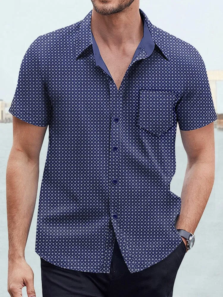 Casual Polka Dot Print Short Sleeve Shirt