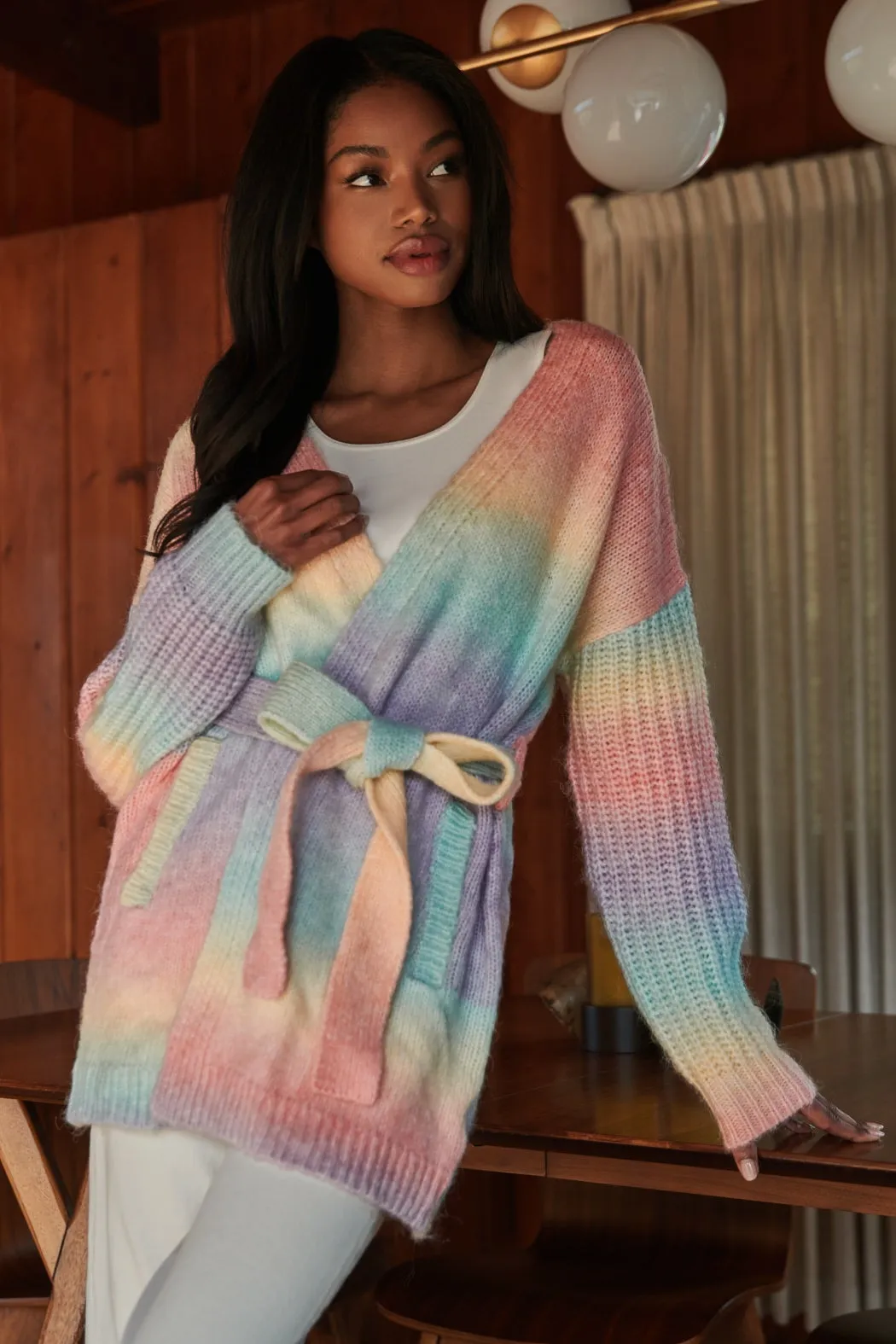 Cielo Rainbow Knit Robe Cardigan