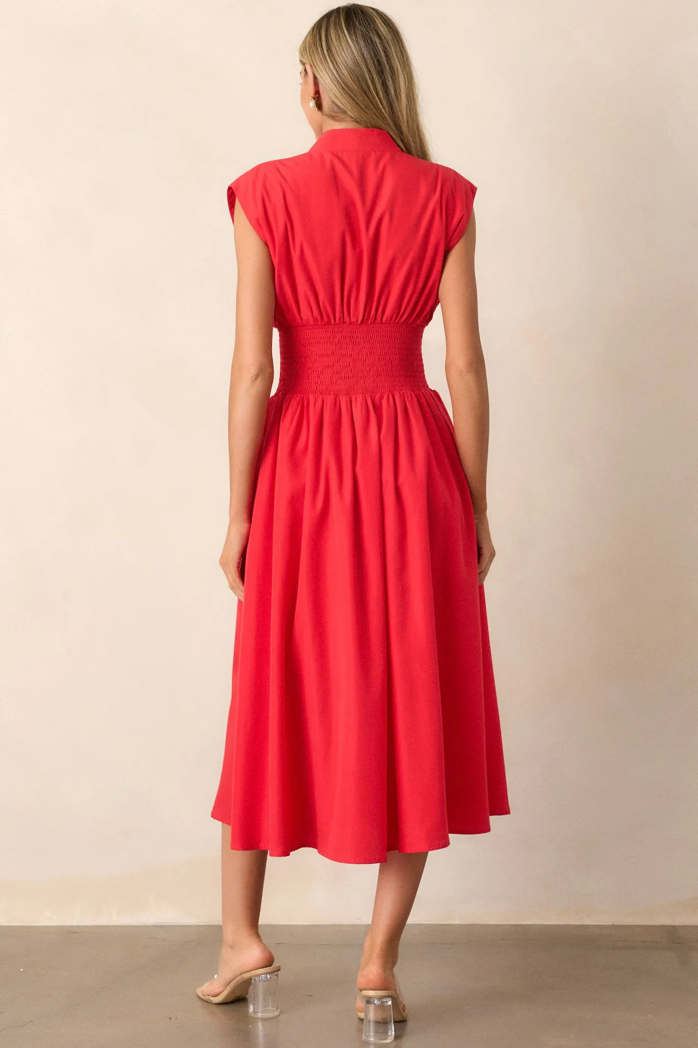 Circle Of Friends Red Midi Dress