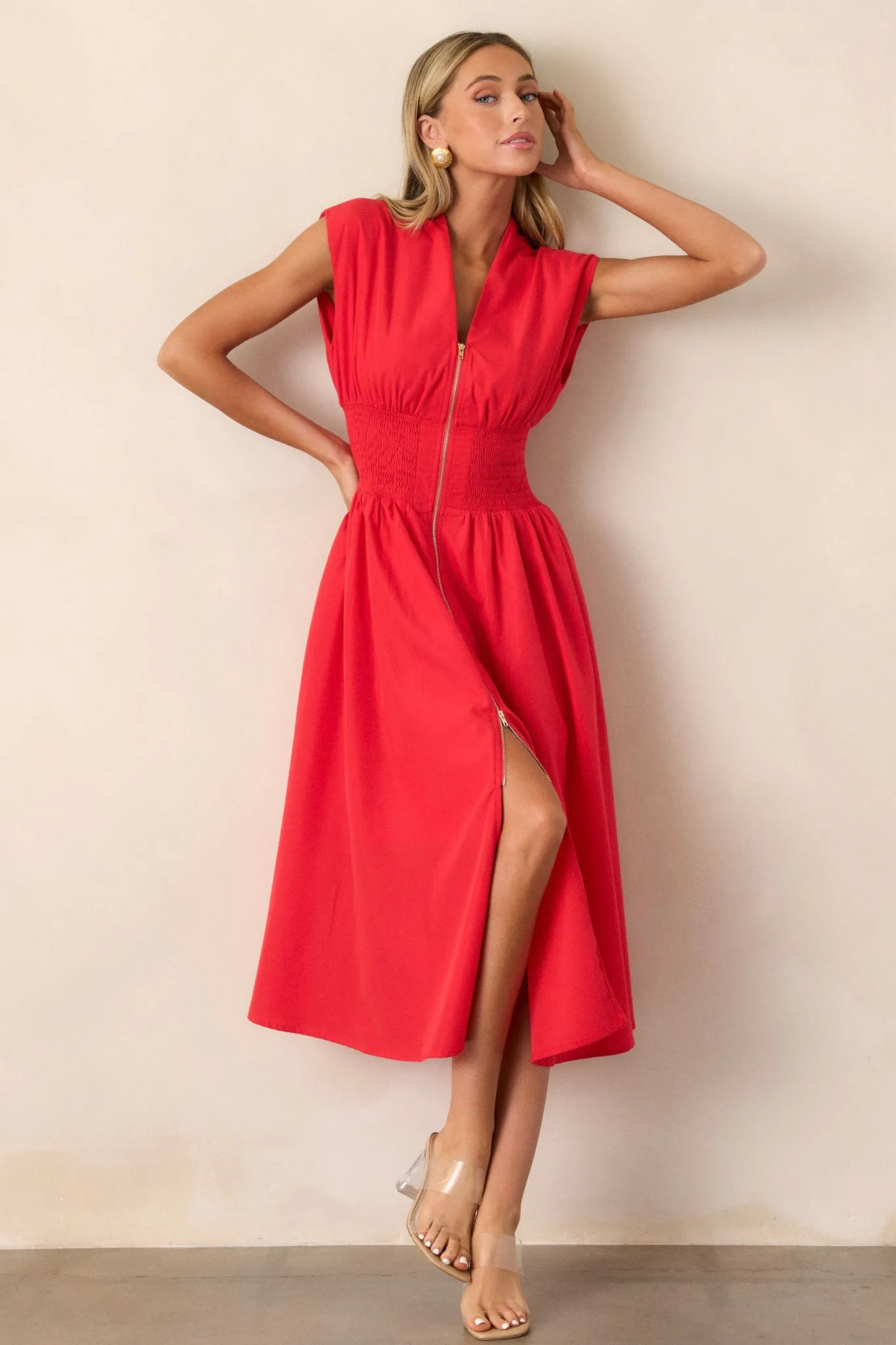 Circle Of Friends Red Midi Dress