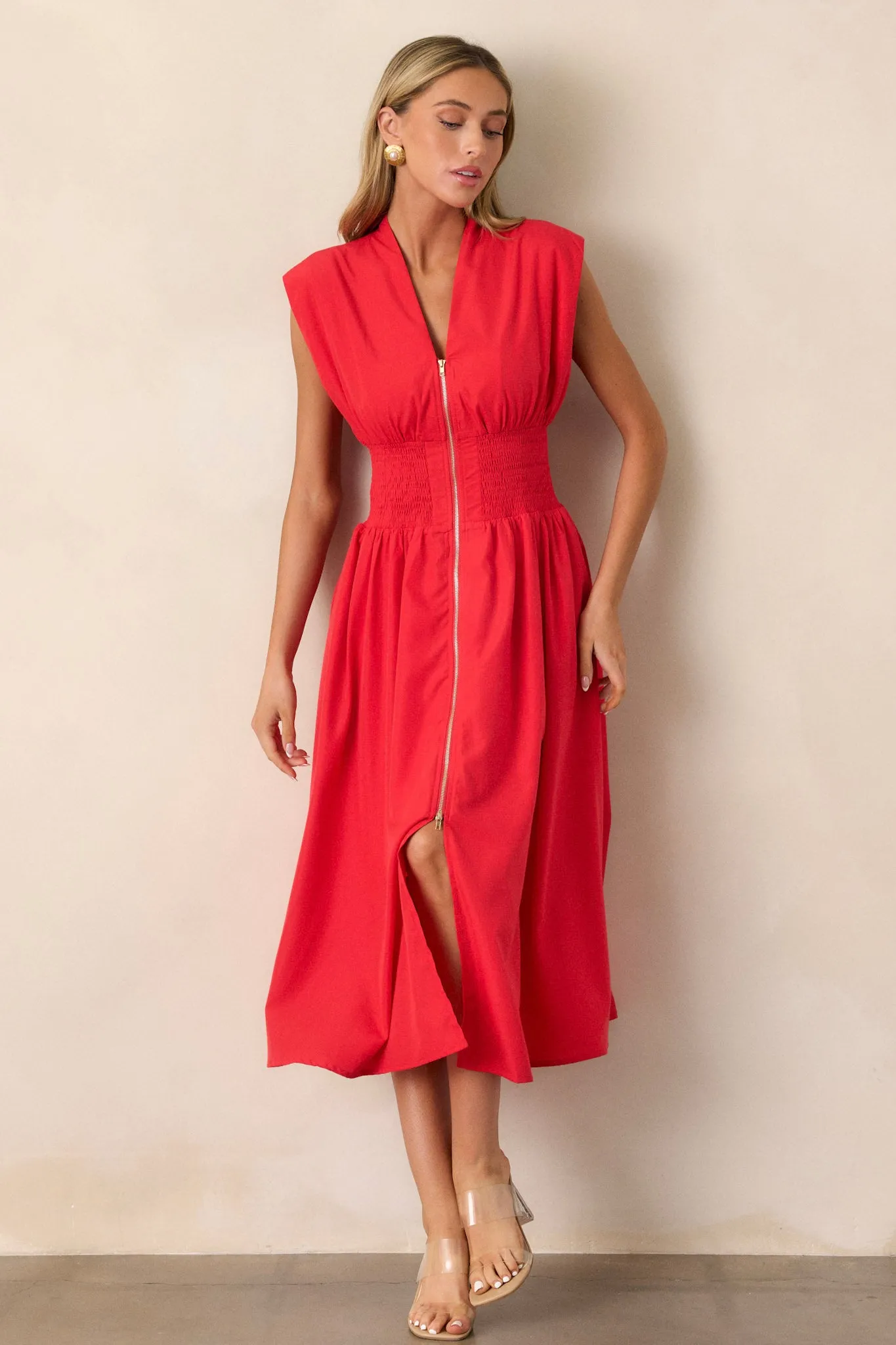 Circle Of Friends Red Midi Dress