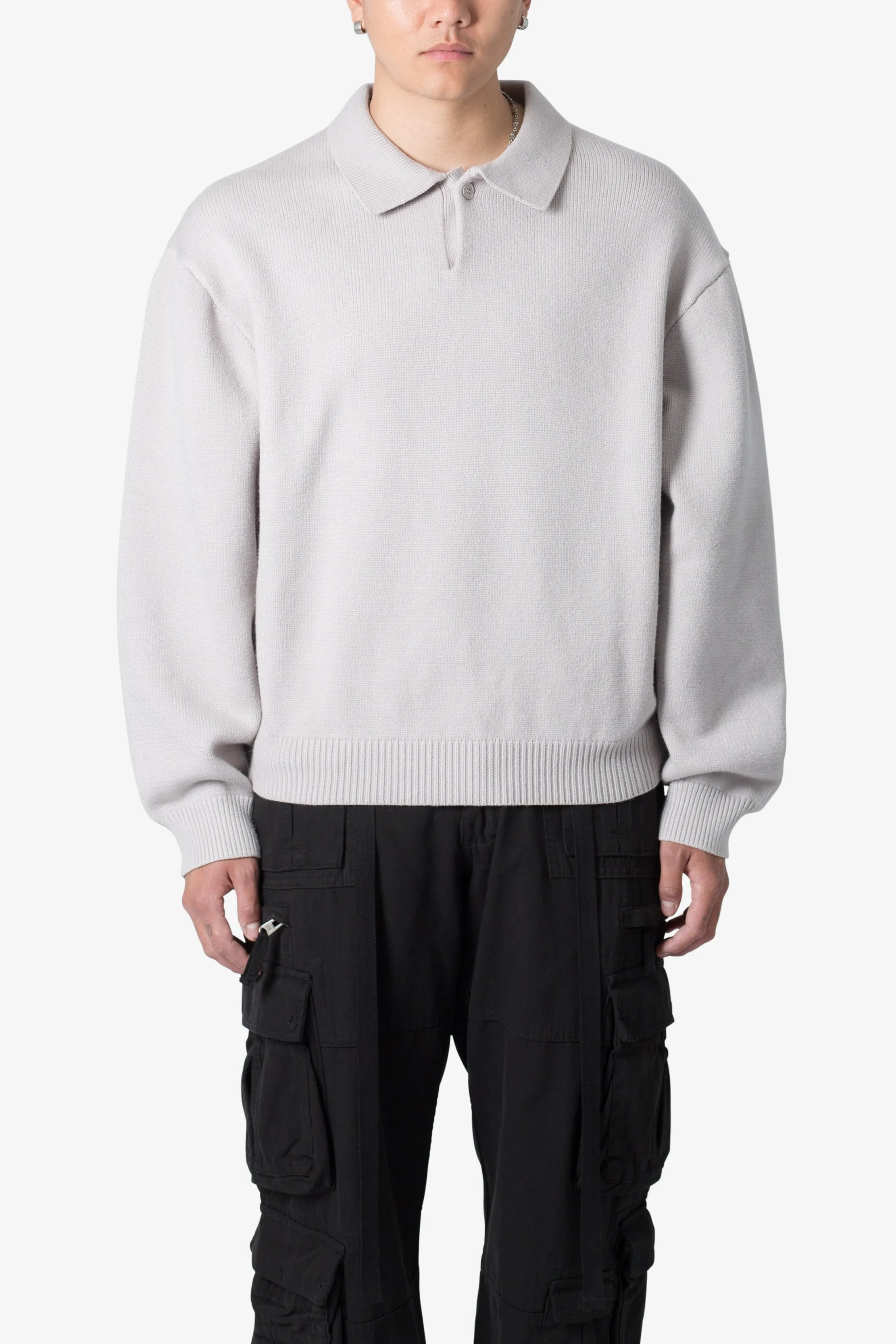 Collared Sweater - Light Grey