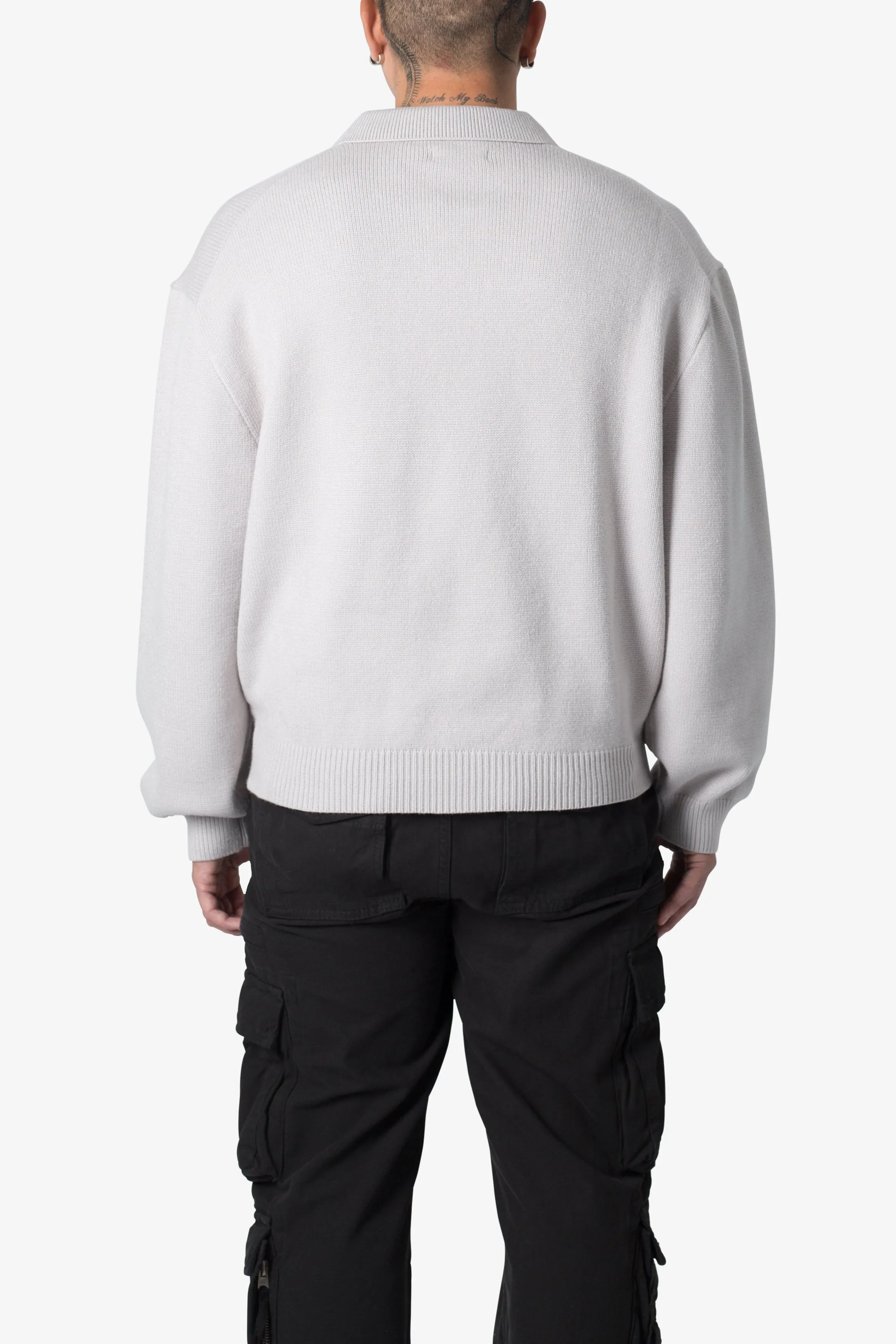 Collared Sweater - Light Grey