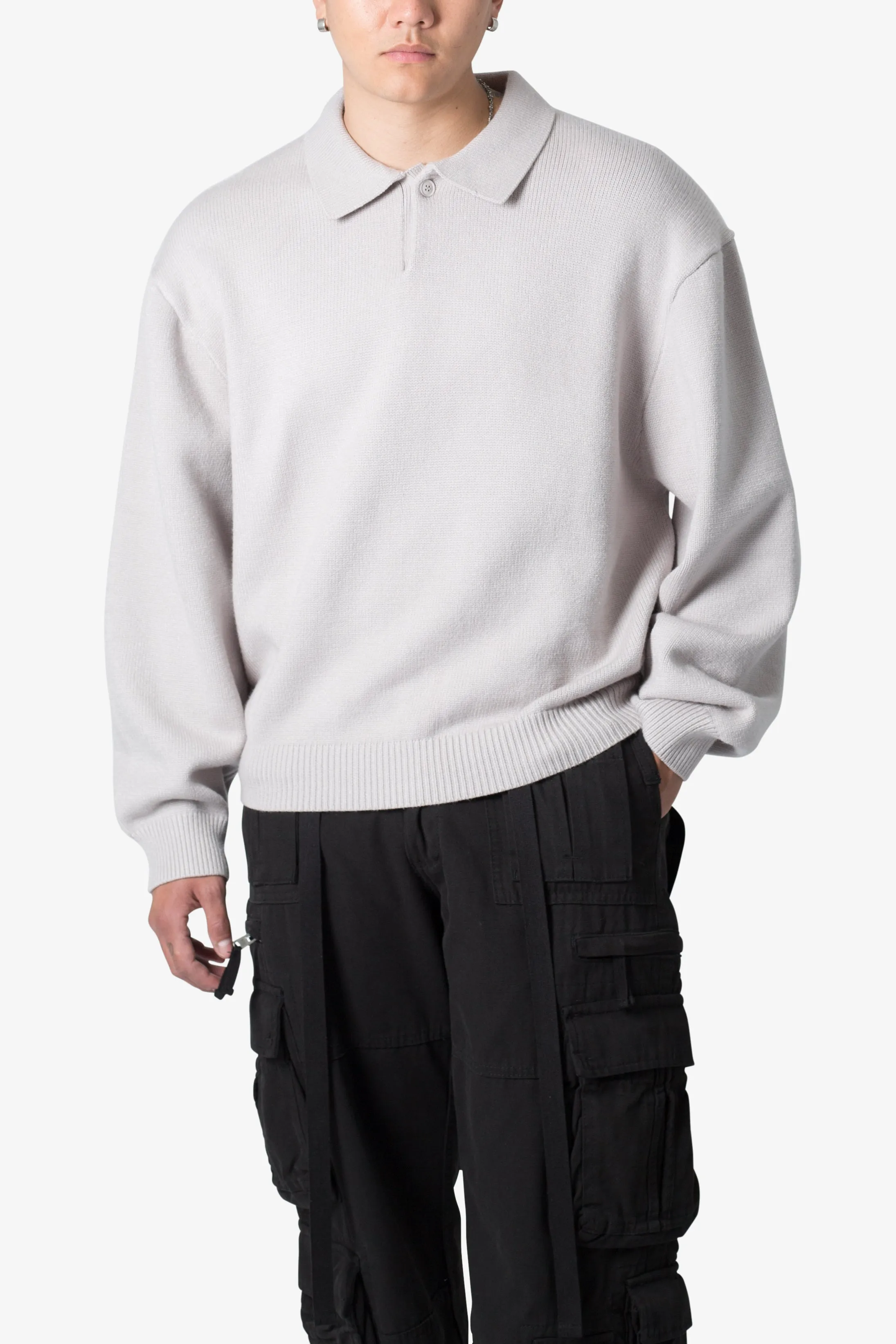 Collared Sweater - Light Grey