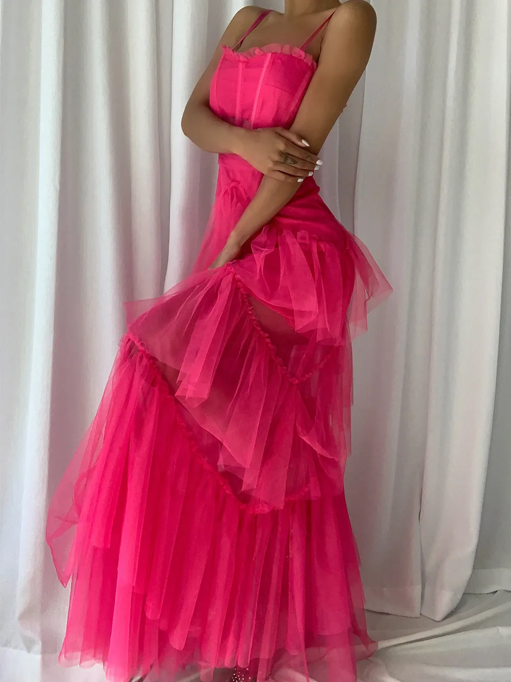 DIDA Tulle Dress in Fuchsia