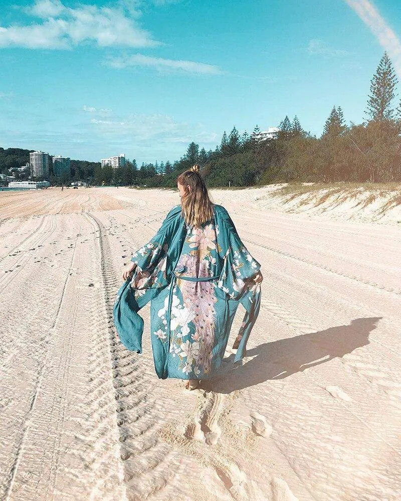 Ellie Dusty Blue Boho Kimono