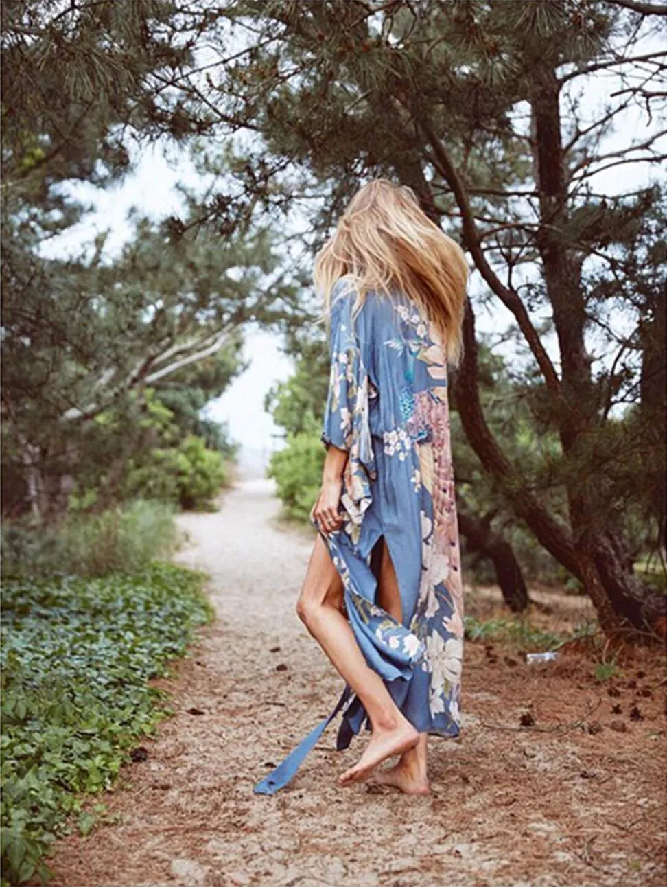 Ellie Dusty Blue Boho Kimono