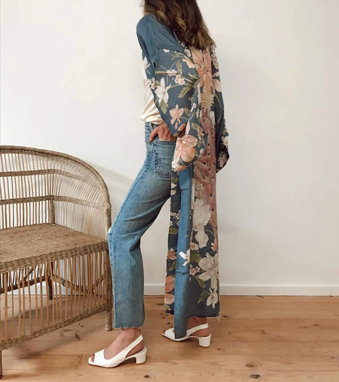 Ellie Dusty Blue Boho Kimono