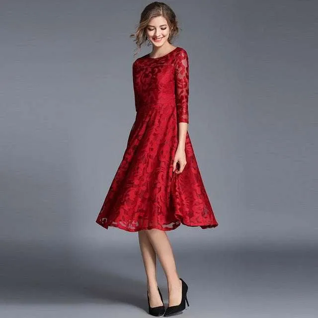 England Style Women Luxury Slim Casual Dress