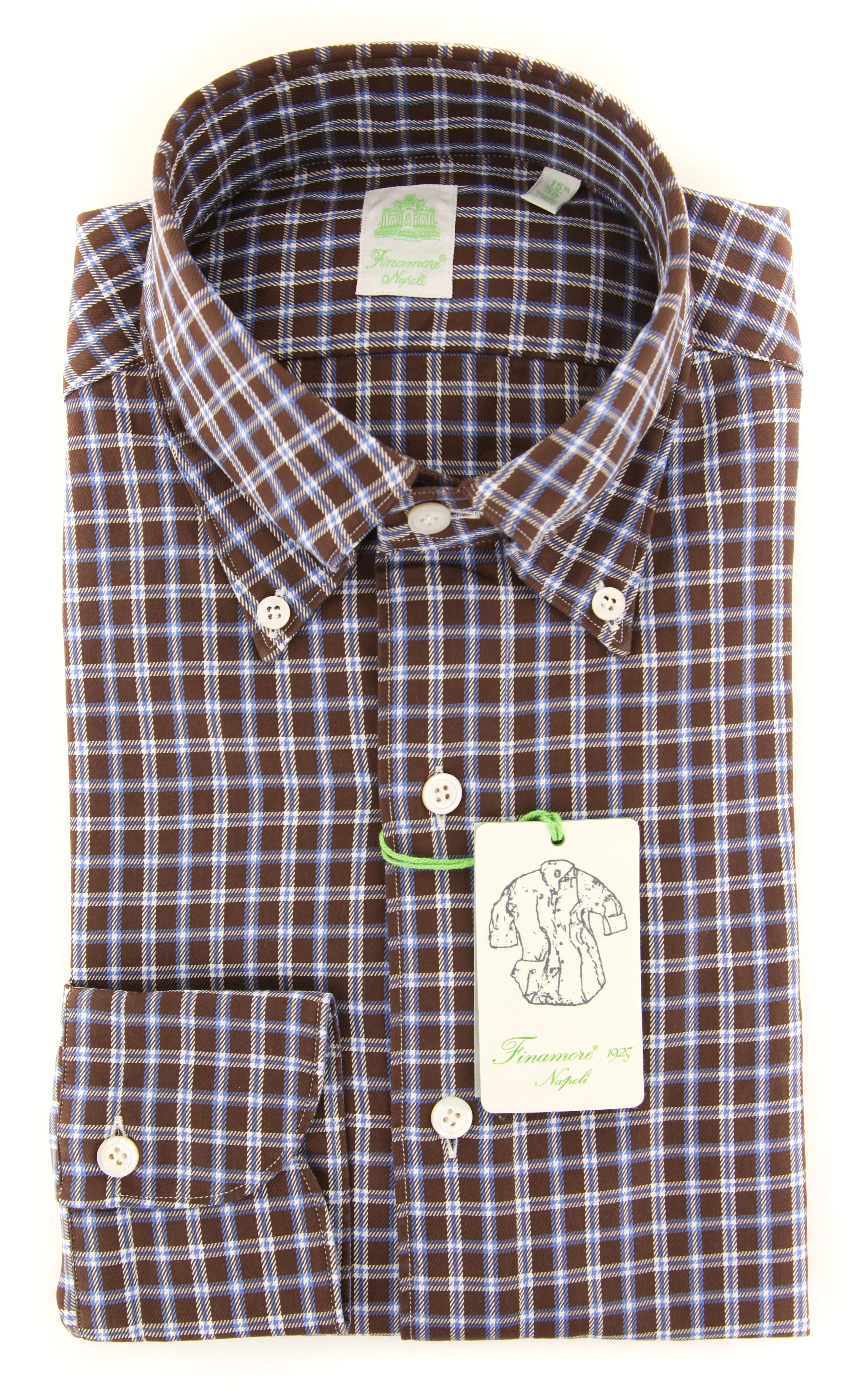 Finamore Napoli Brown Shirt - Extra Slim