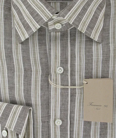 Finamore Napoli Brown Shirt – Size: 15.5 US / 39 EU